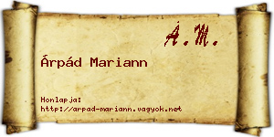 Árpád Mariann névjegykártya